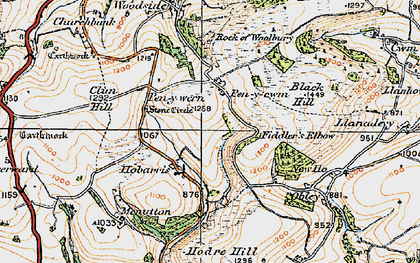 Old map of Hobarris in 1920