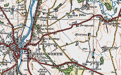 Old map of Burcote Villa in 1921
