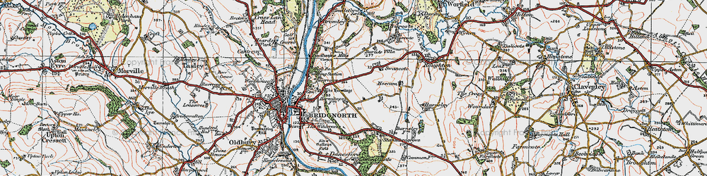 Old map of Burcote Villa in 1921