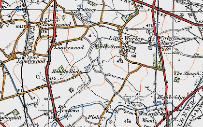 Old map of Hobble End in 1921