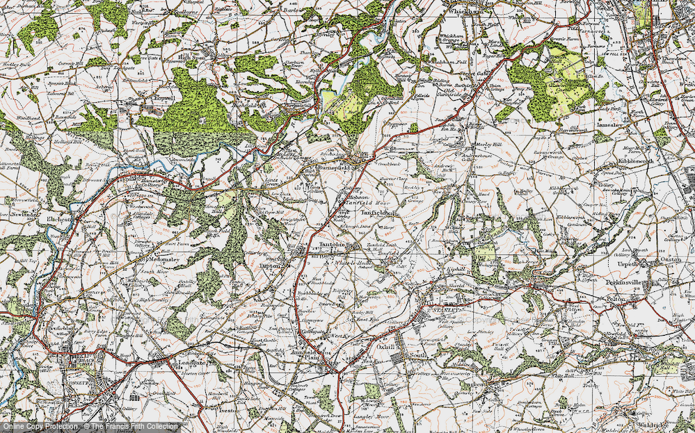 Old Map of Hobson, 1925 in 1925