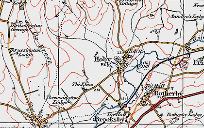 Old map of Hoby in 1921