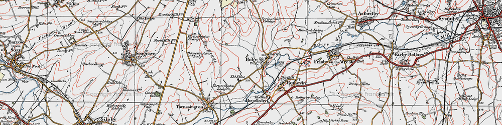 Old map of Hoby in 1921