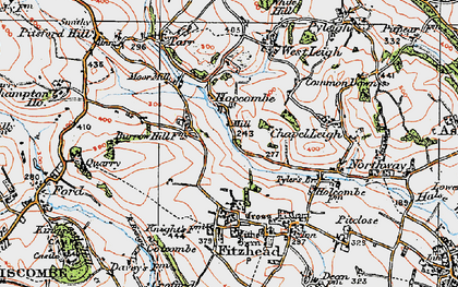 Old map of Hoccombe in 1919