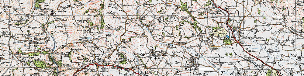 Old map of Hoccombe in 1919