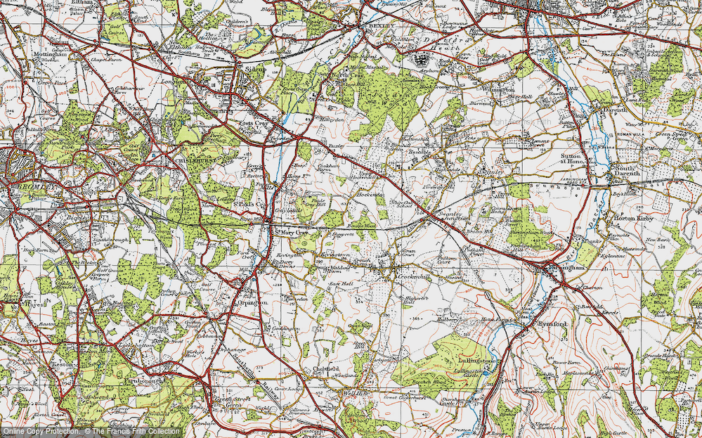 Old Map of Hockenden, 1920 in 1920