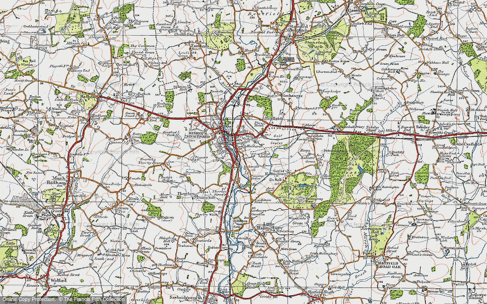 Old Map of Hockerill, 1919 in 1919