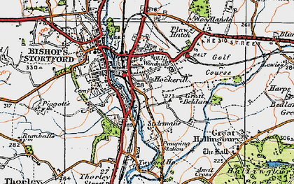 Old map of Hockerill in 1919