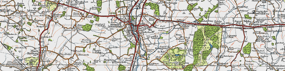 Old map of Hockerill in 1919
