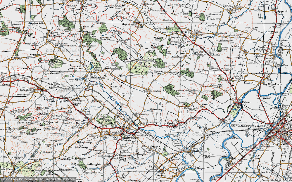 Old Map of Hockerton, 1923 in 1923