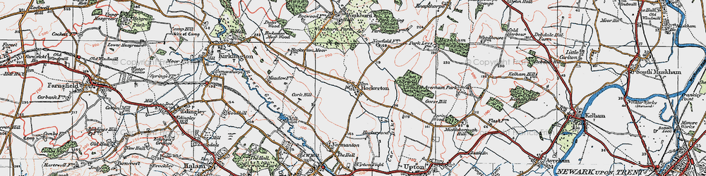 Old map of Hockerton in 1923