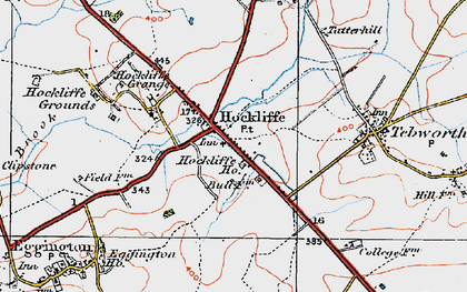Old map of Hockliffe in 1919