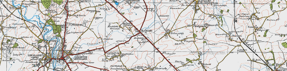 Old map of Hockliffe in 1919
