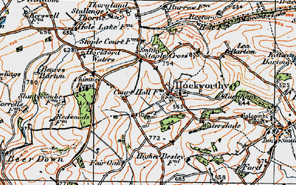 Old map of Turnham in 1919