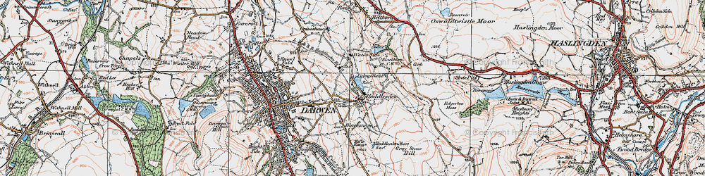 Old map of Hoddlesden in 1924