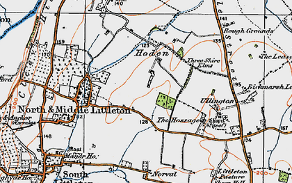 Old map of Hoden in 1919