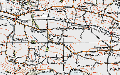 Old map of Hodgeston in 1922
