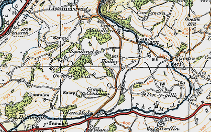 Old map of Hodley in 1920