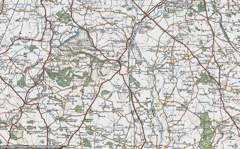 Old Map of Hodnetheath, 1921 in 1921