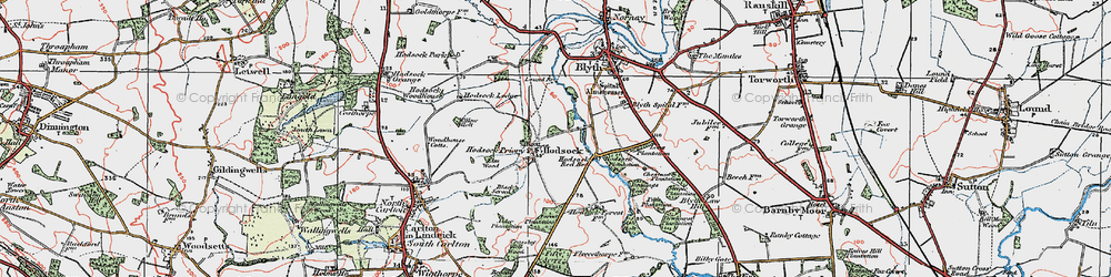 Old map of Ash Holt in 1923