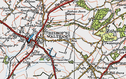Old map of Hoe in 1919