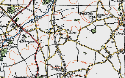 Old map of Hoe in 1921