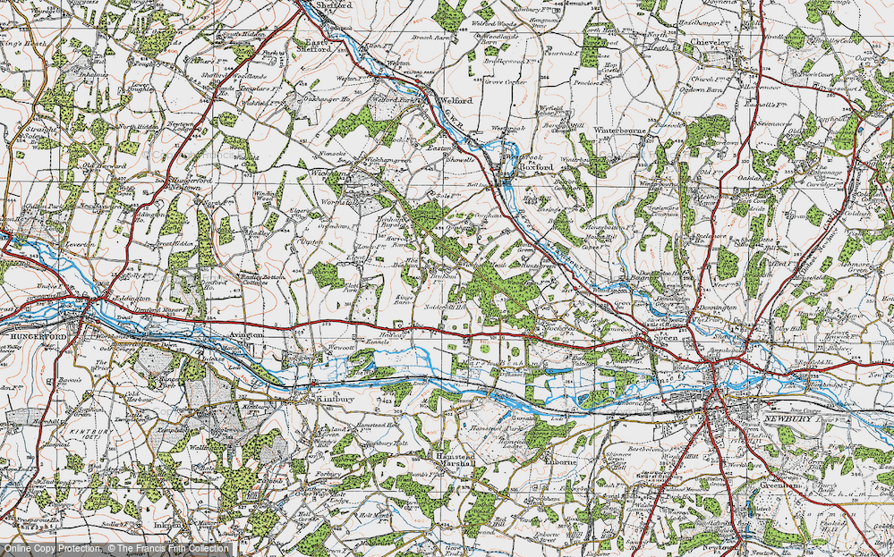 Old Map of Hoe Benham, 1919 in 1919