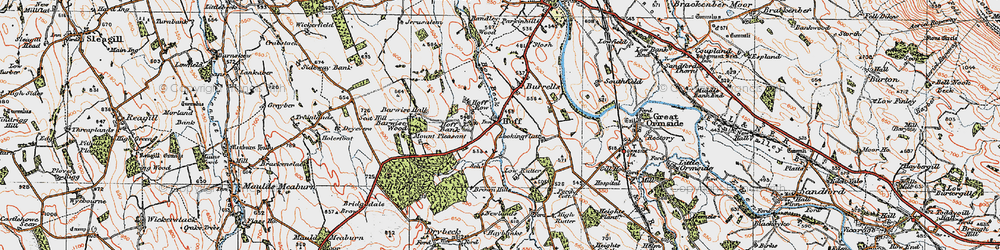 Old map of Hoff in 1925