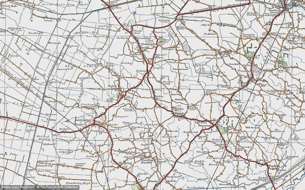 Old Map of Hoffleet Stow, 1922 in 1922