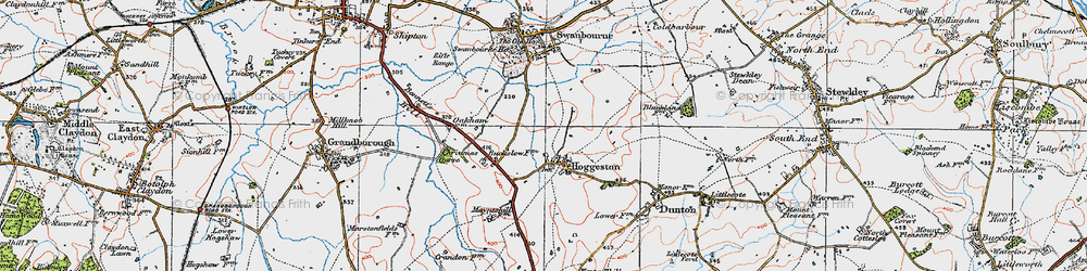 Old map of Hoggeston in 1919