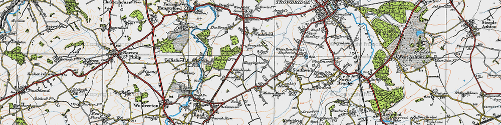 Old map of Hoggington in 1919