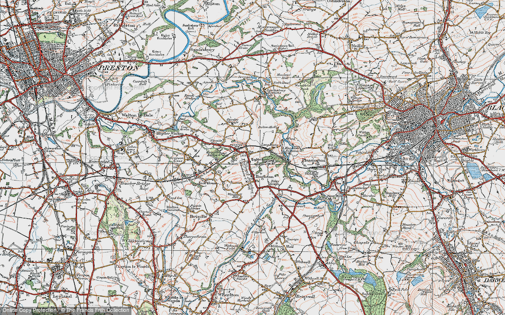 Old Map of Hoghton, 1924 in 1924
