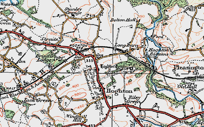 Old map of Hoghton in 1924