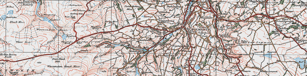 Old map of Hogley Green in 1924
