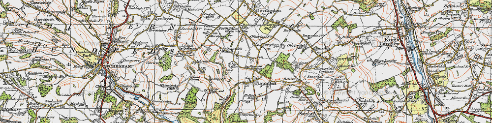 Old map of Hogpits Bottom in 1920