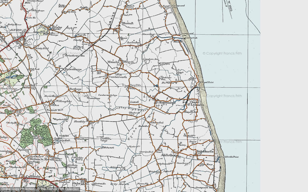 Old Map of Hogsthorpe, 1923 in 1923