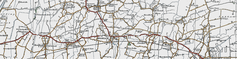 Old map of Holbeach in 1922