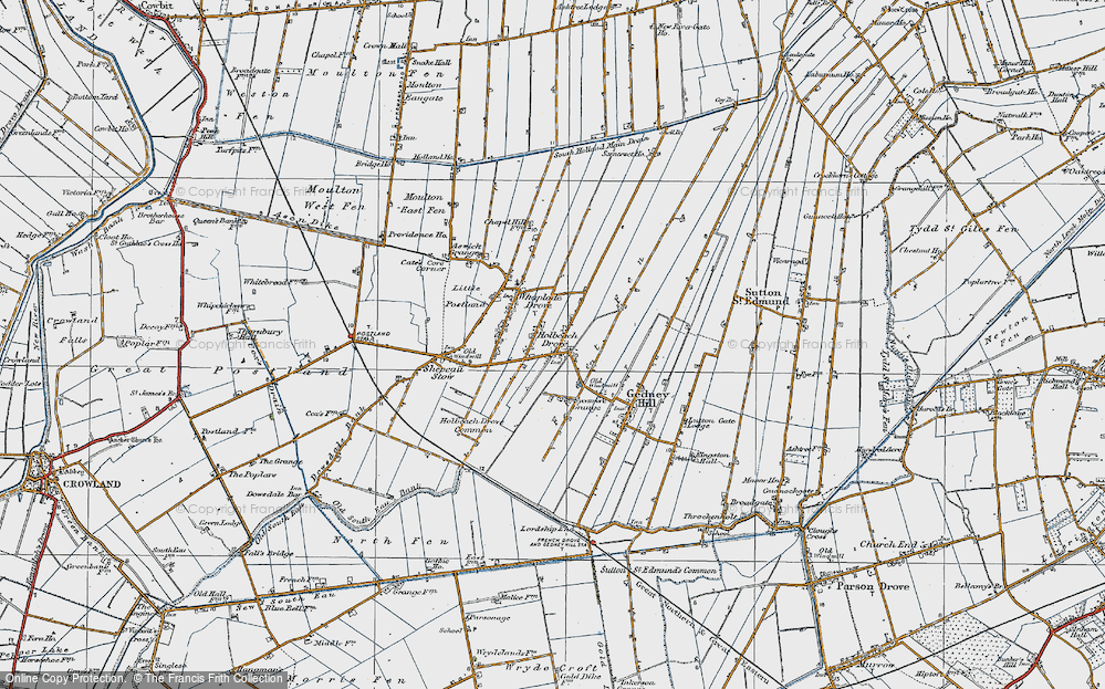 Old Map of Holbeach Drove, 1922 in 1922