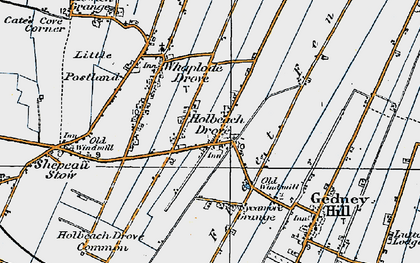 Old map of Holbeach Drove in 1922