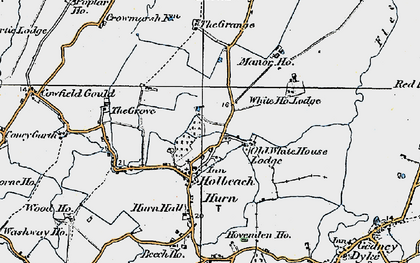 Old map of Holbeach Hurn in 1922
