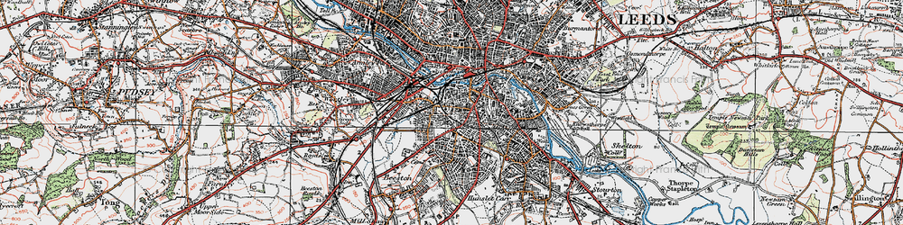 Old map of Holbeck in 1925