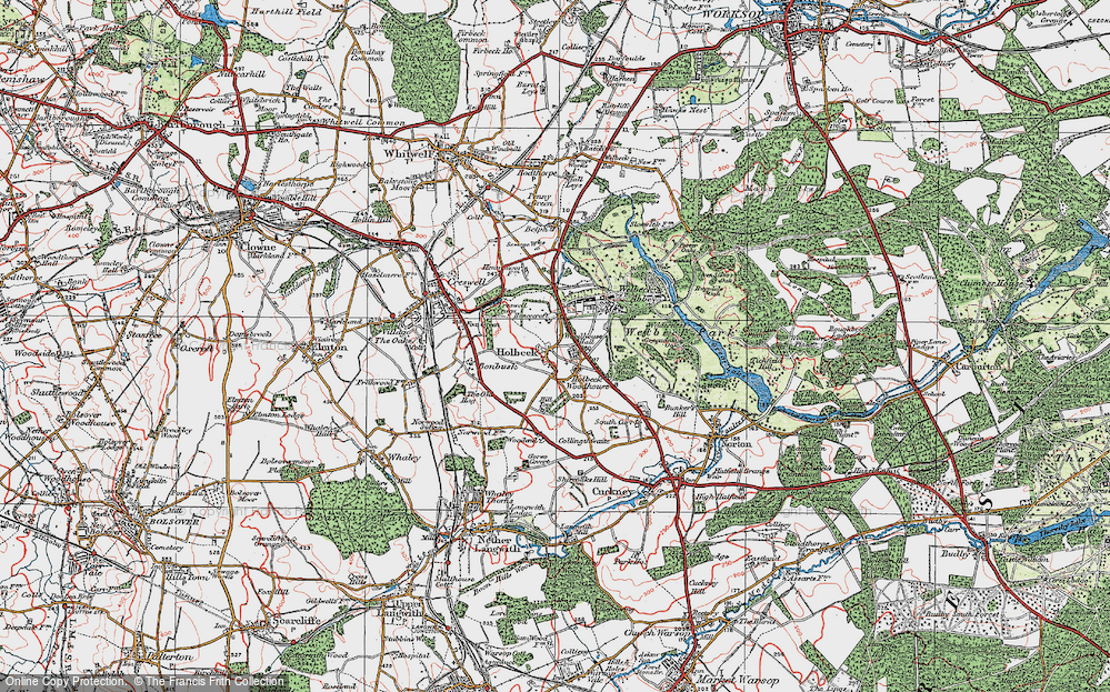 Old Map of Holbeck Woodhouse, 1923 in 1923