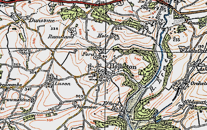 Old map of Holbeton in 1919