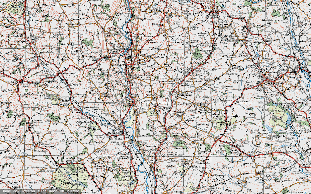 Old Map of Holbrook Moor, 1921 in 1921