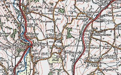 Old map of Holbrook Moor in 1921
