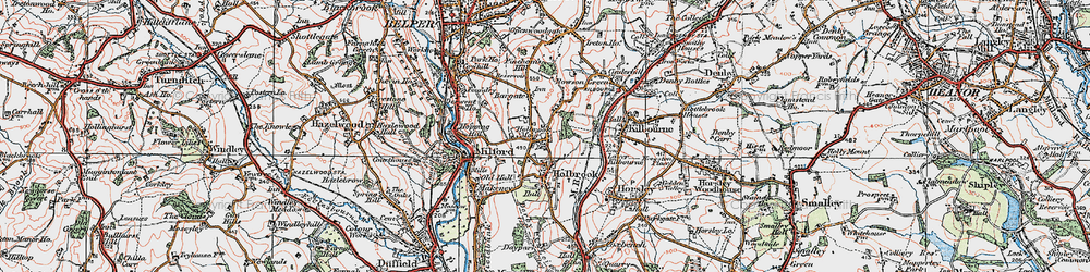 Old map of Holbrook Moor in 1921
