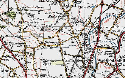 Old map of Holbrooks in 1920