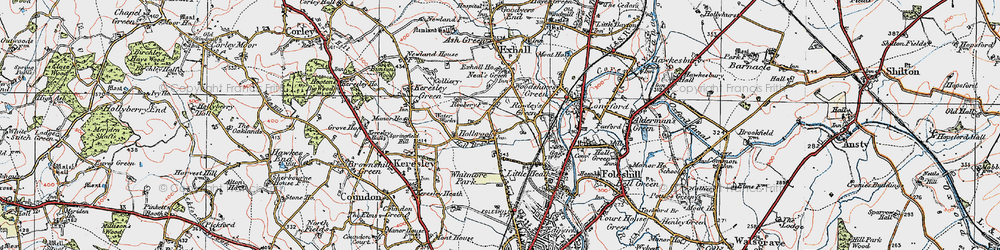 Old map of Holbrooks in 1920
