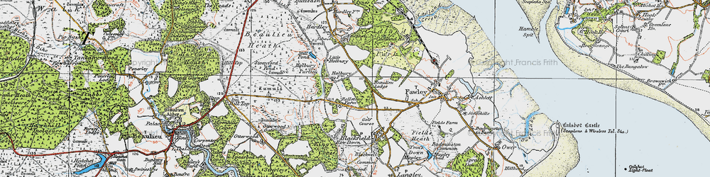 Old map of Holbury in 1919