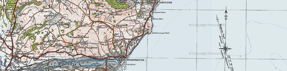 Old map of Holcombe in 1919